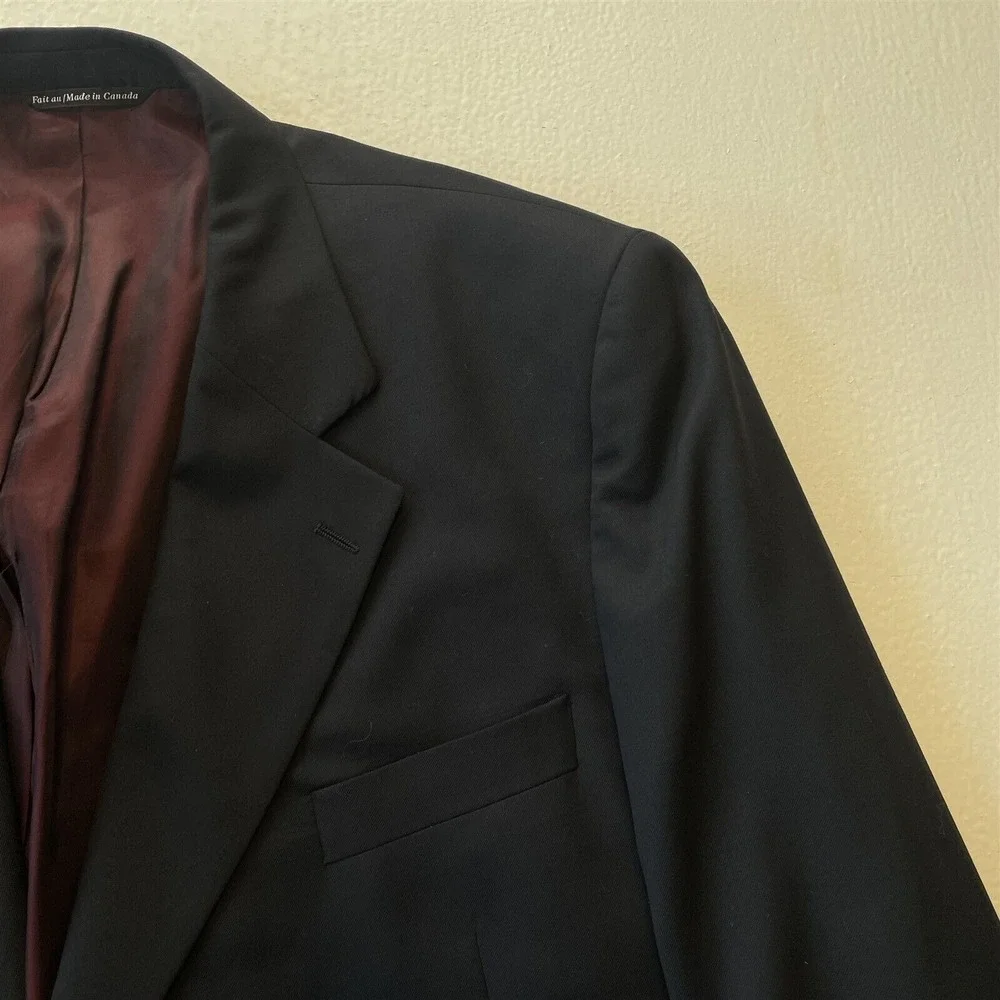 Paul Dione 48L Navy‎ Blue Silver Button Wynnwood Wool Blazer Sport Coat Jacket